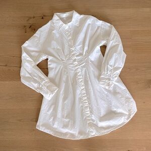 MULLA Cotton LS Button Down Short Dress